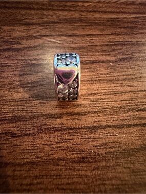 New Silver Heart Charm Bead clip